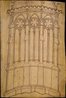 Reims - Cathedrale - Elevation ext. des chapelles absidales, dessin de Villard de Honnecourt